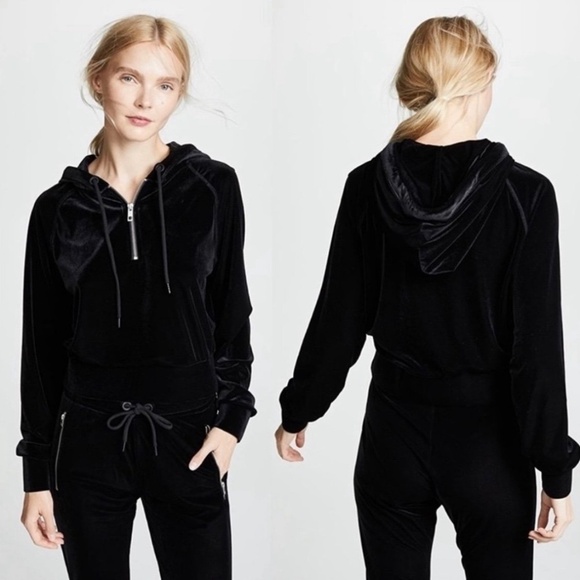 Rag & Bone Velvet Cropped Hoodie - Picture 1 of 8
